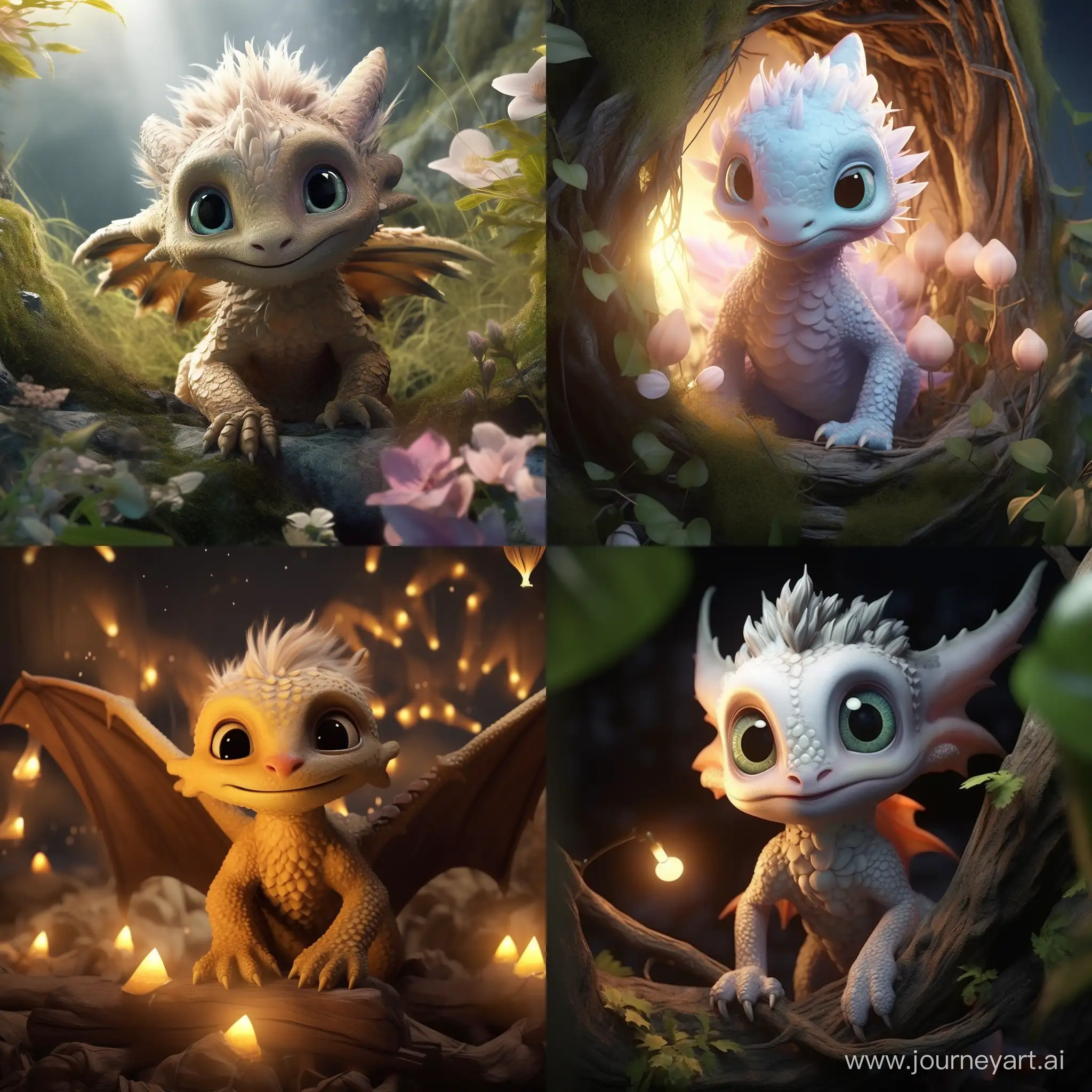 realistic cute adorable baby dragon 30ft tall, epic composition, magical scene
