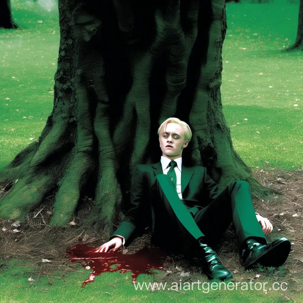 Injured-Draco-Malfoy-Seeking-Shelter-Beneath-a-Tree