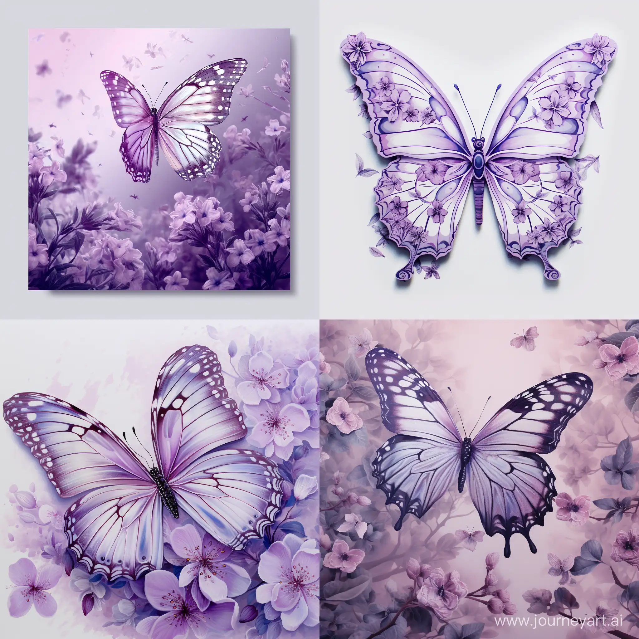 LilacToned-Butterfly-on-Square-Canvas