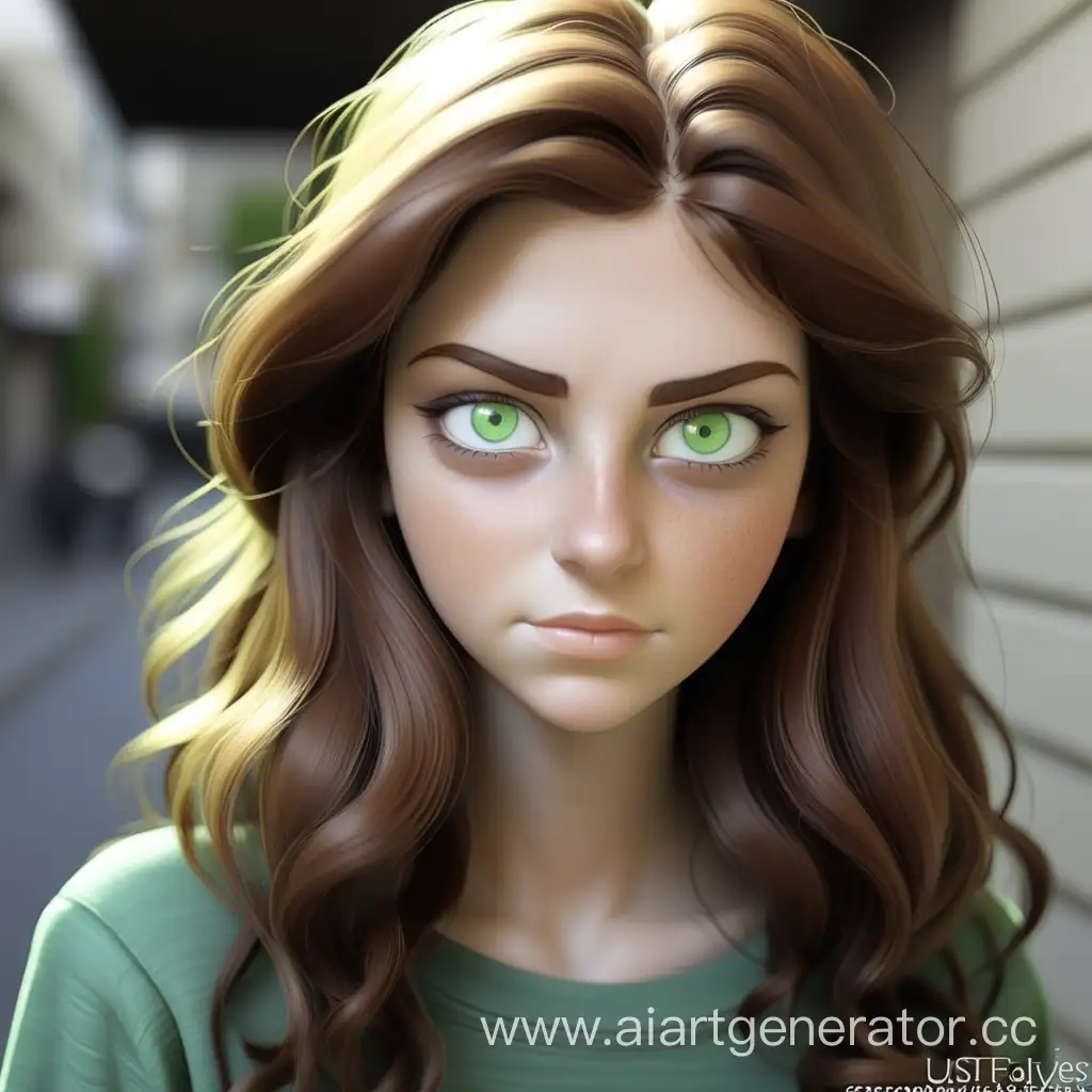Portrait-of-a-20YearOld-Woman-with-Brown-Hair-and-Green-Eyes