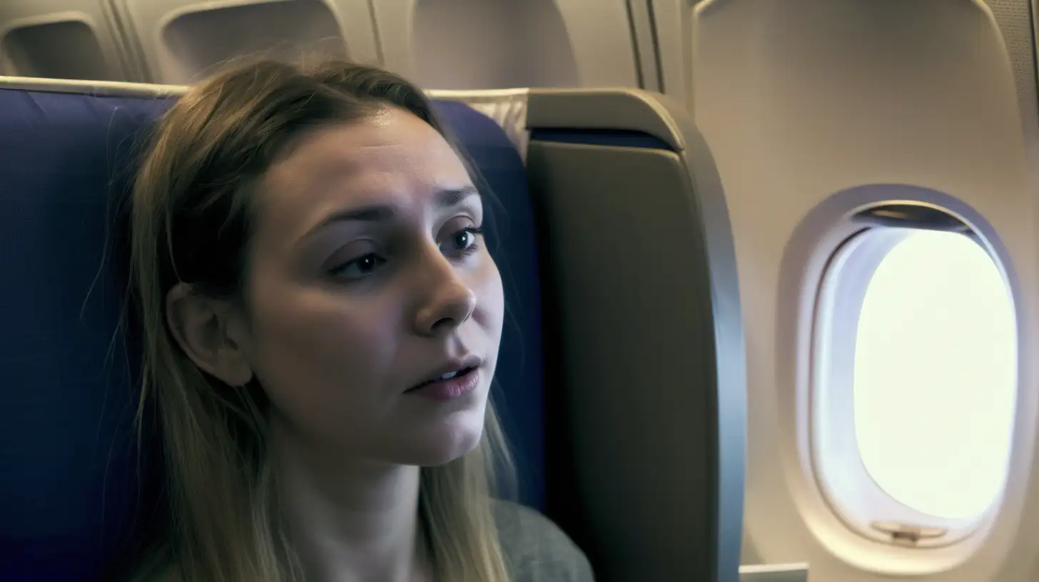 young woman in airliner receives telepathic message, death of grandmother, far away

