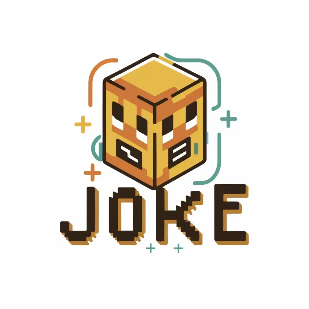 a logo design,with the text "Joke", main symbol:mincraft,Moderate,clear background