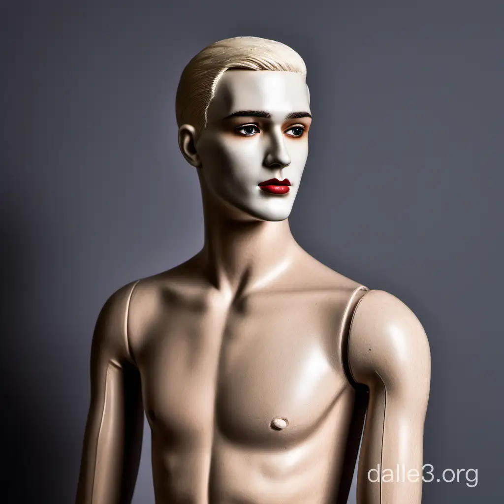 a homely male mannequn turned real