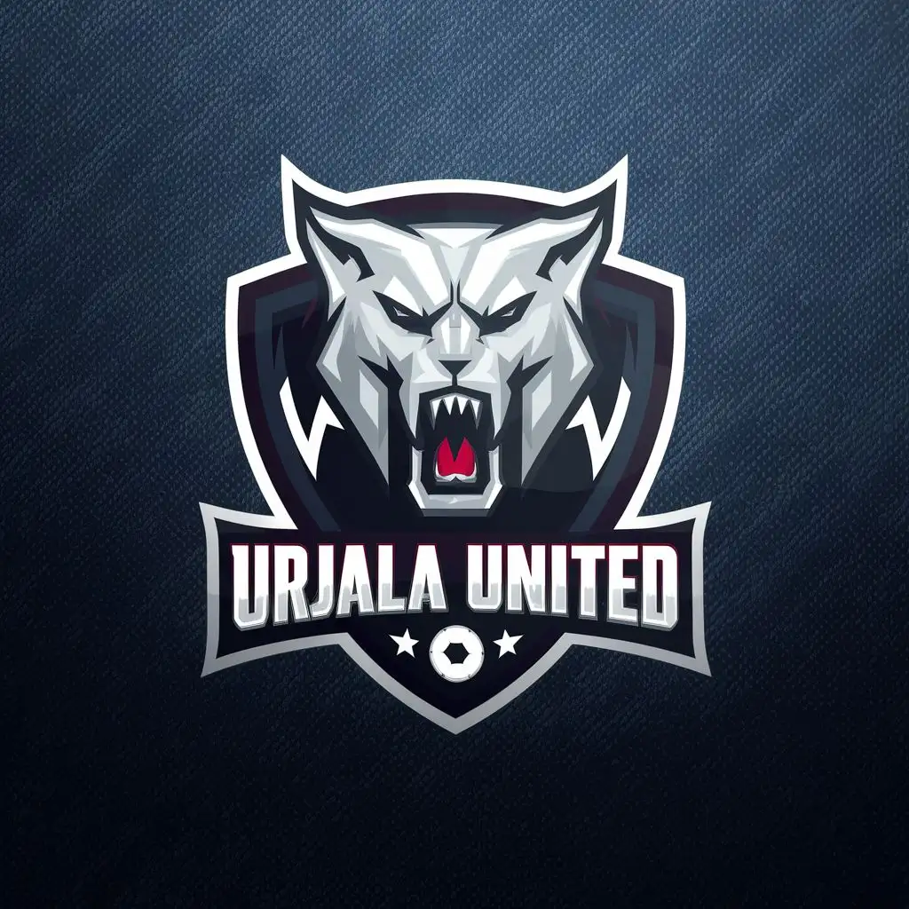 LOGO-Design-For-Urjala-United-Dynamic-Tiger-Head-Emblem-with-Football-and-Bold-Typography
