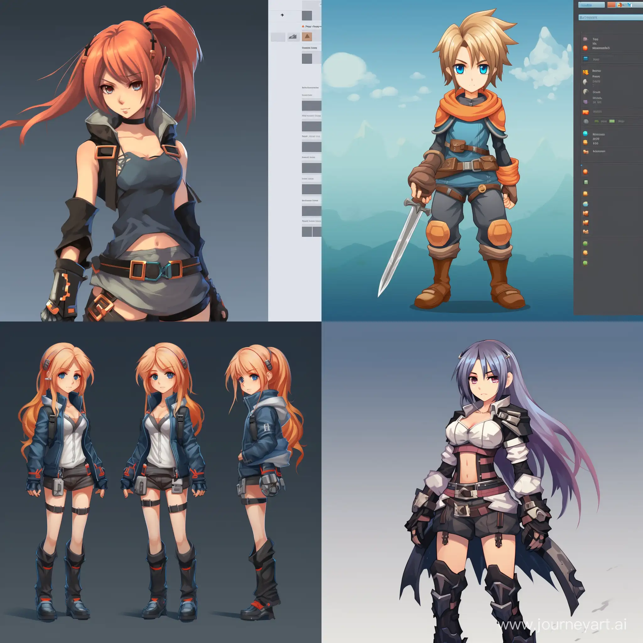 create anime style pixel art character sprite for your game