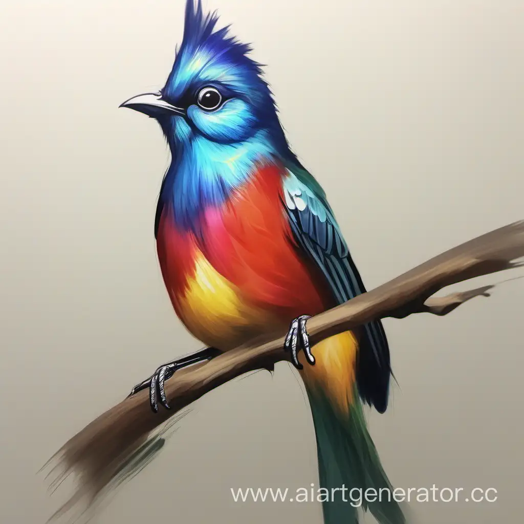 нарисуй птицу в полный рост имитируя маслянную живопись птица яркого цвета
