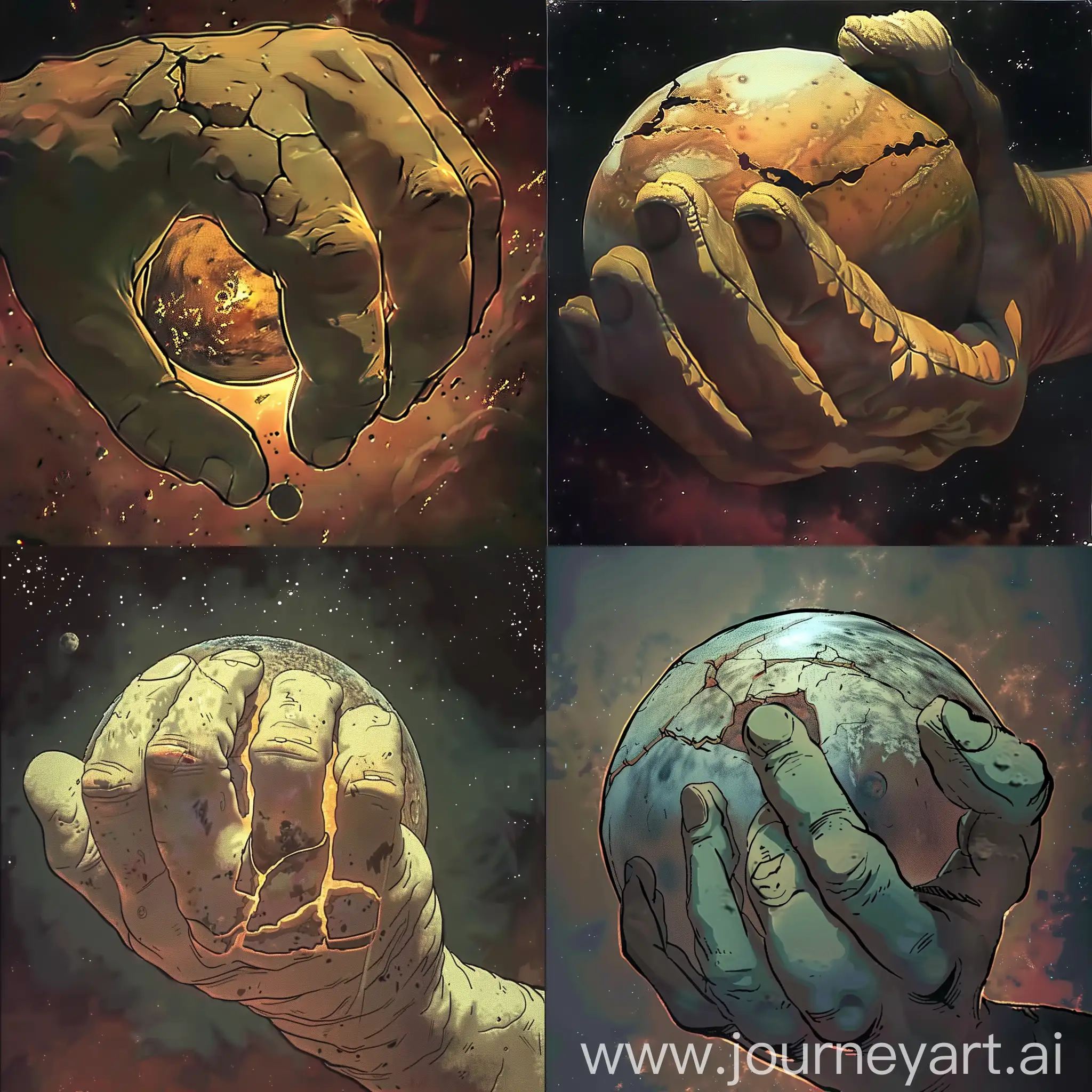 Epic-Anime-Illustration-Planet-Gripped-by-Enormous-Claw-in-Stunning-Animation