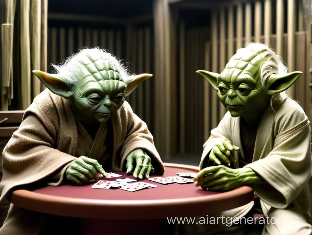 Yoda-and-Legolas-Enjoying-a-Card-Game-in-the-Bathhouse