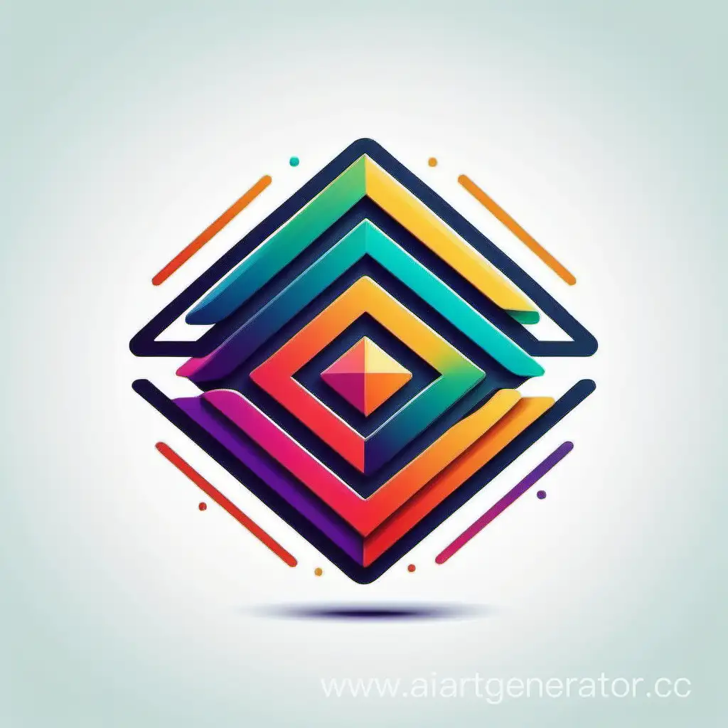 Разноцветный векторный многолинейный логотип