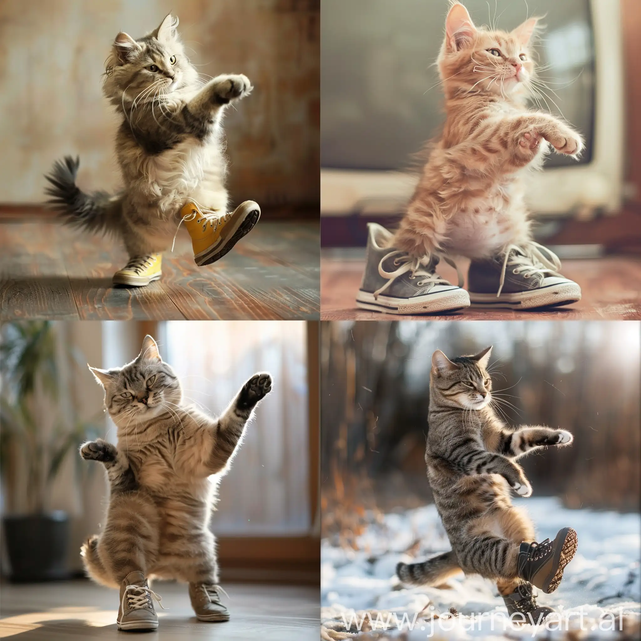 Tanzende Katze in Schuhe
