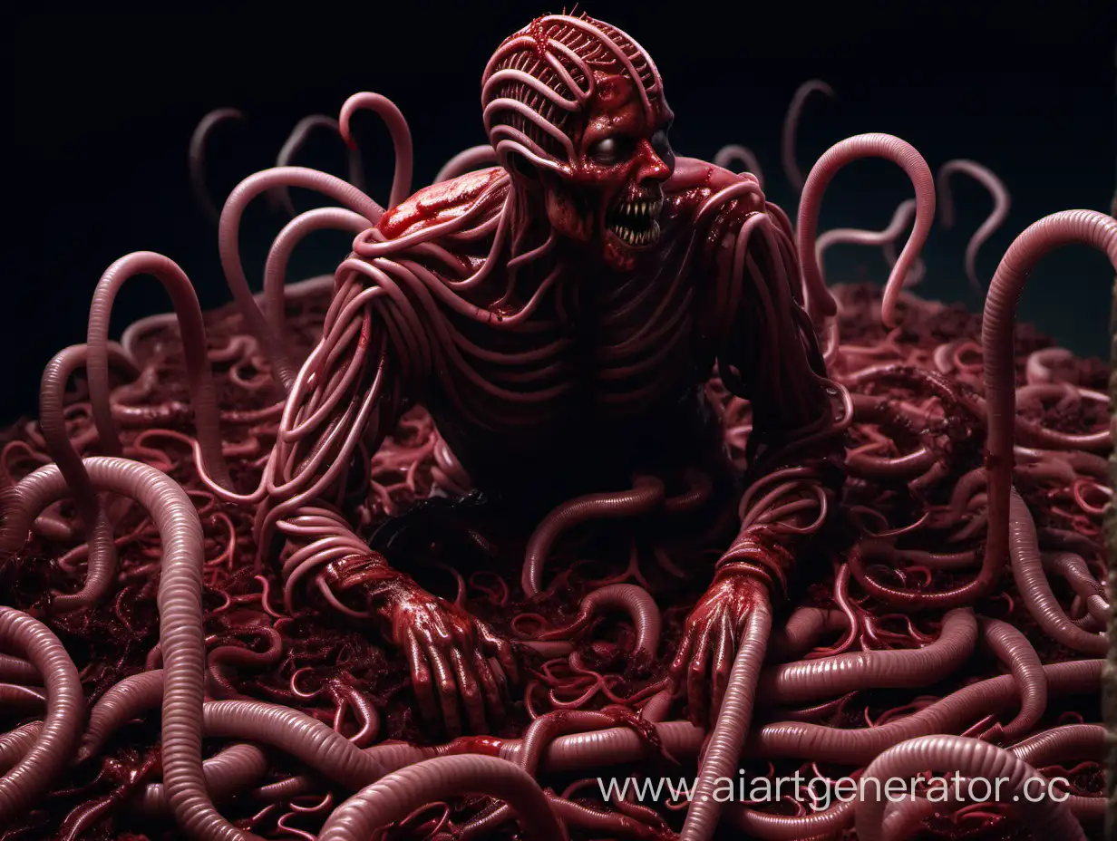 Eerie-Bloody-Humanoid-Made-of-Worms