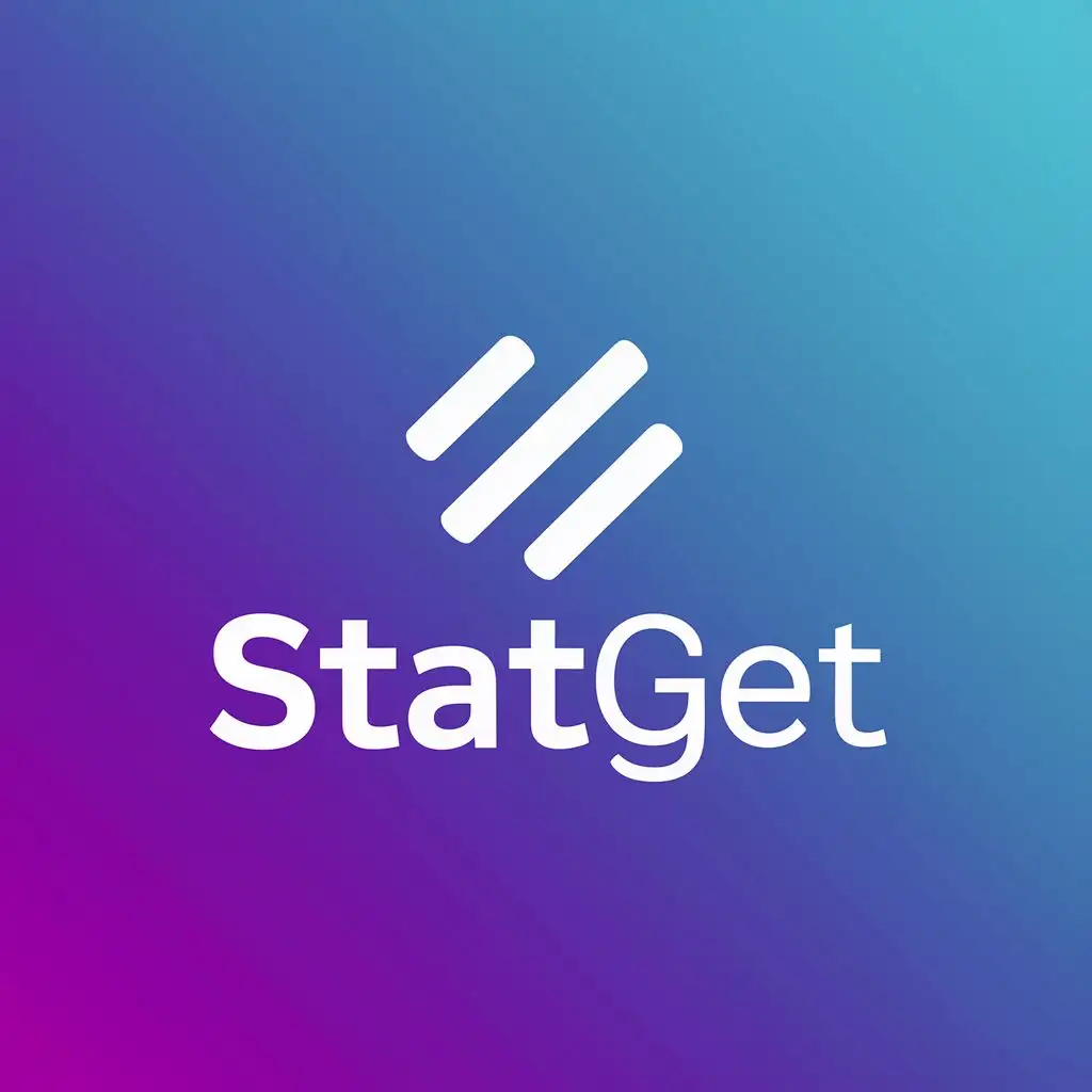logo, statistics and widget symbol, with the text "StatGet", typography