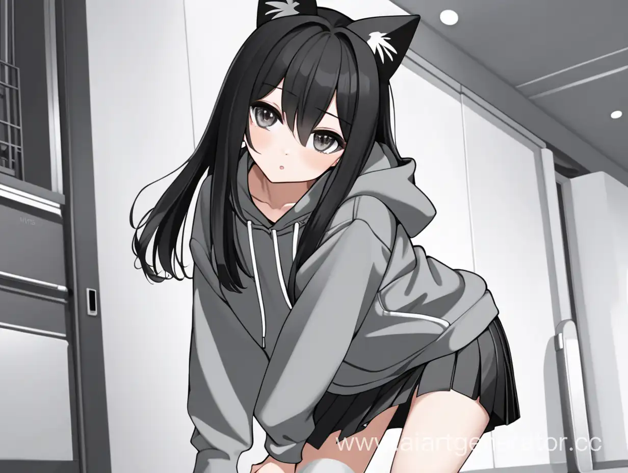 Anime-Girl-with-Black-Hair-and-Gray-Eyes-Wearing-Cat-Ears-and-Gray-Hoodie