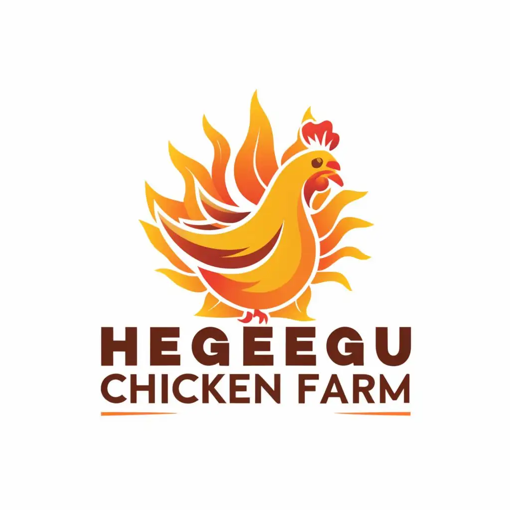 a logo design,with the text "Hegegu Chicken Farm", main symbol:A chicken with sun rising,Moderate,be used in Finance industry,clear background