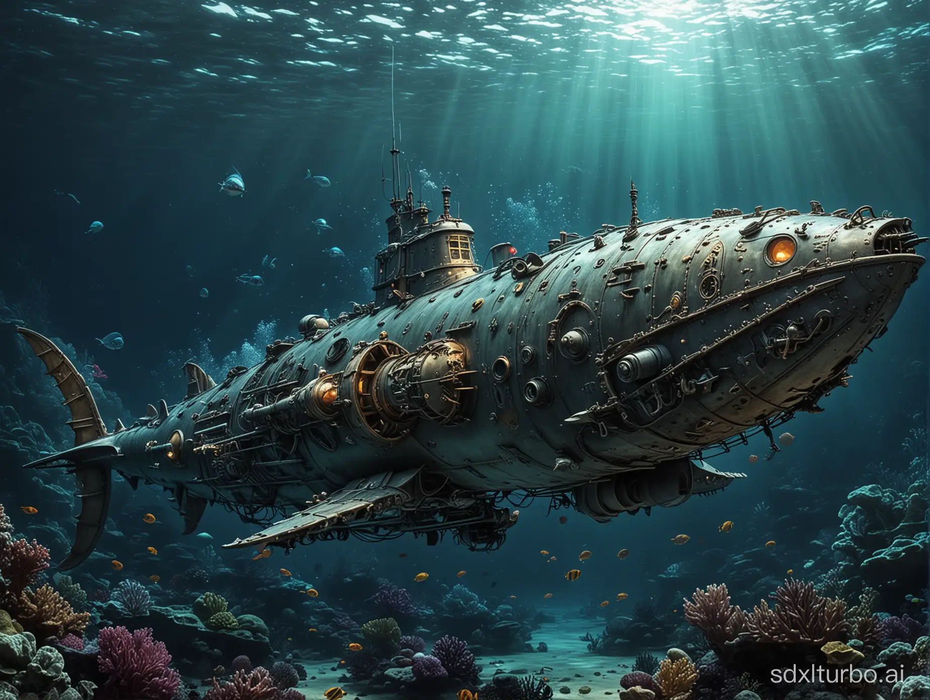 Dragon underwater submarine