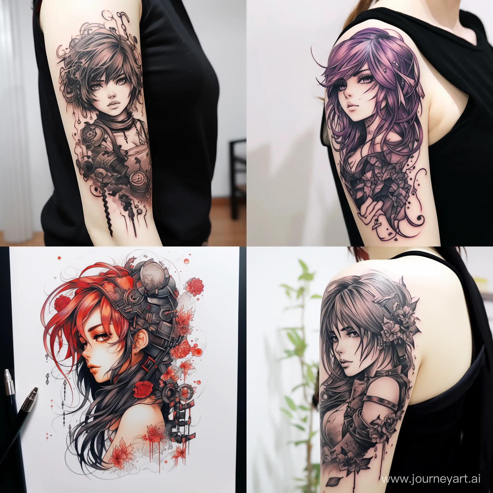 Vibrant-Anime-Manga-Tattoo-Design-with-Intricate-Details
