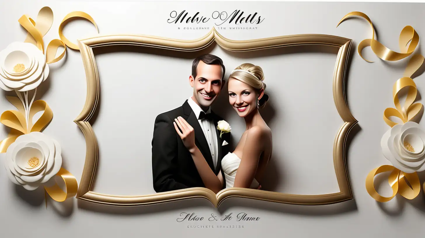 Elegant Wedding Photo Booth Template with Golden Rings
