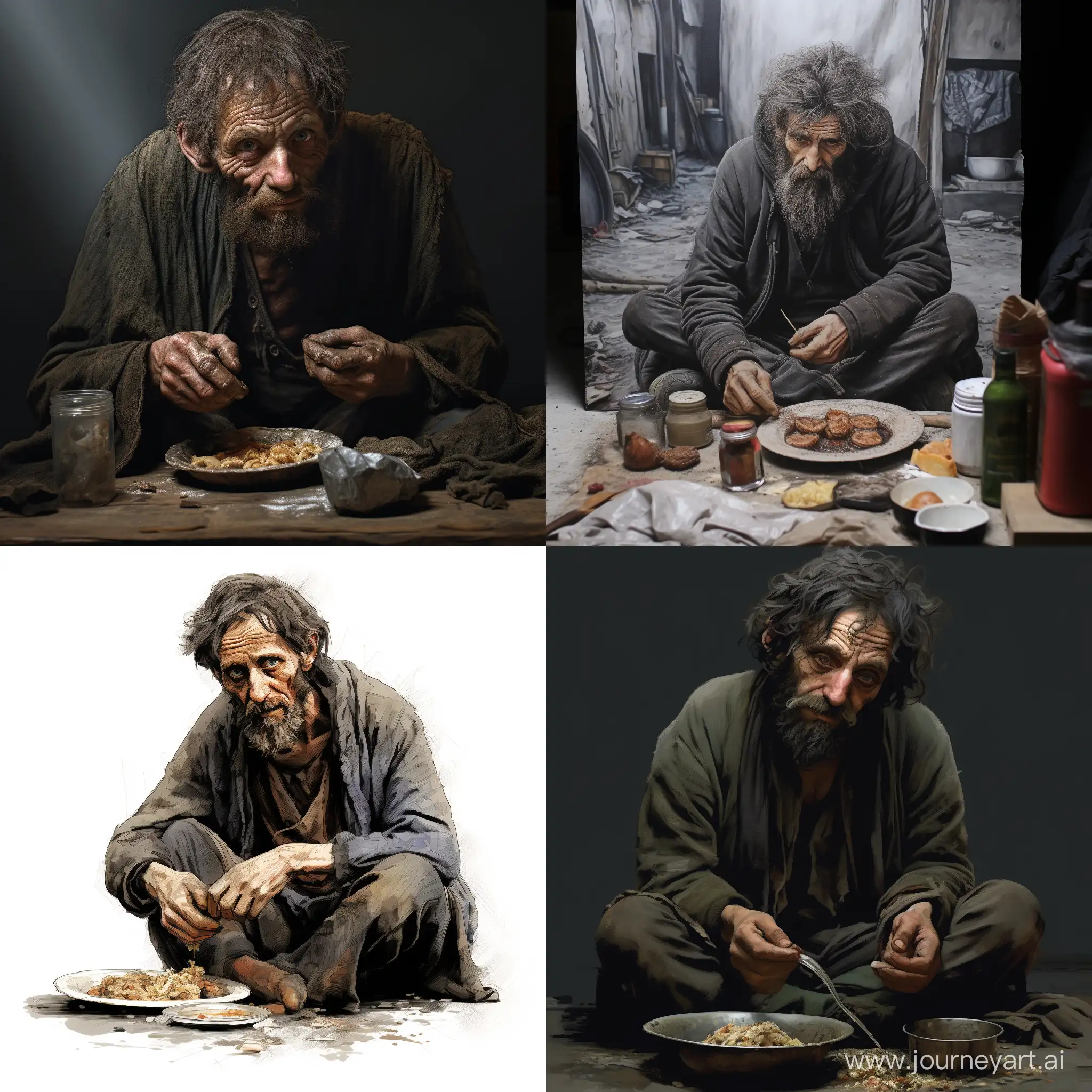 Appealing-Beggar-Illustration-with-AR-Enhancement