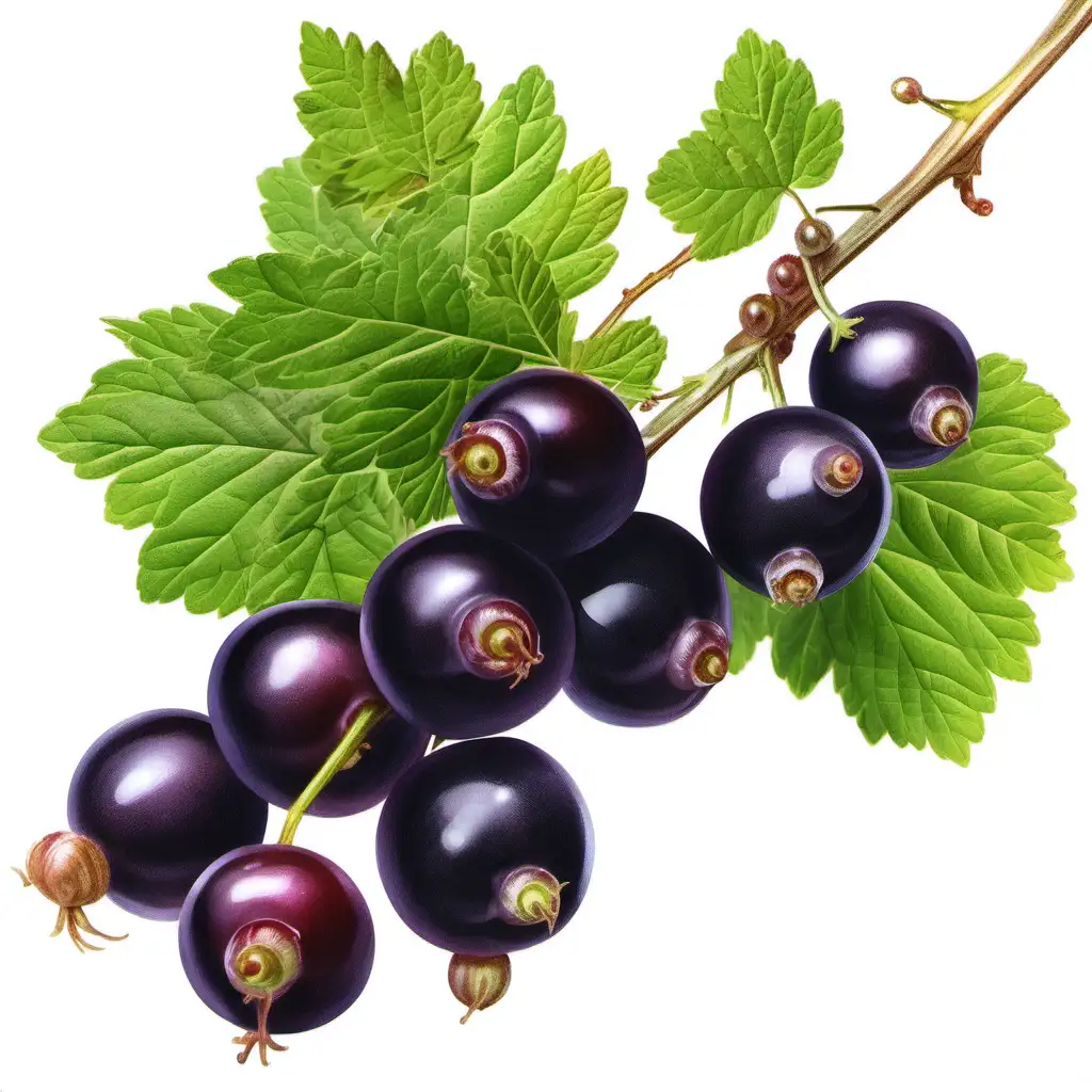 Vibrant-Black-Currant-Berry-Branch-on-a-Clean-White-Background