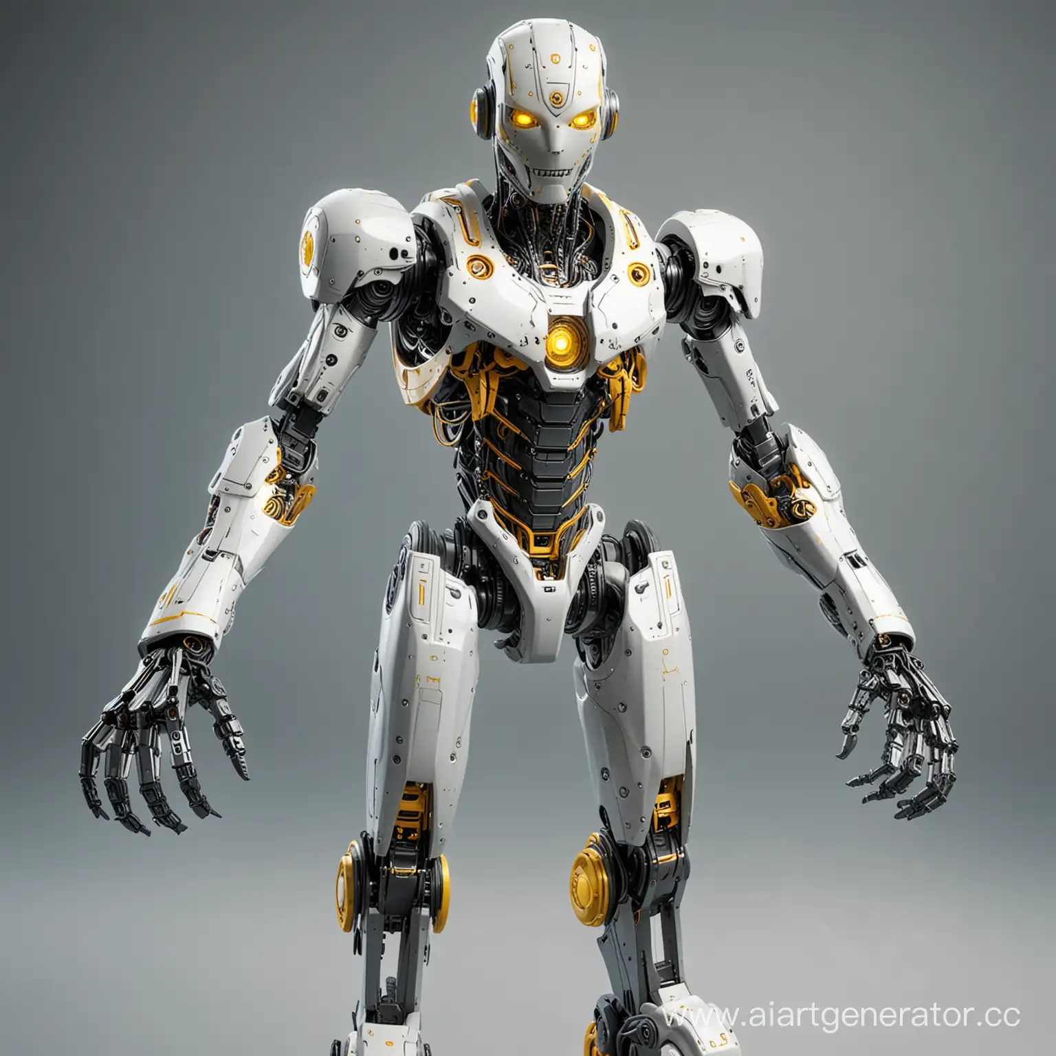Towering-Robot-with-Piercing-Yellow-Eyes-and-Extended-Arms