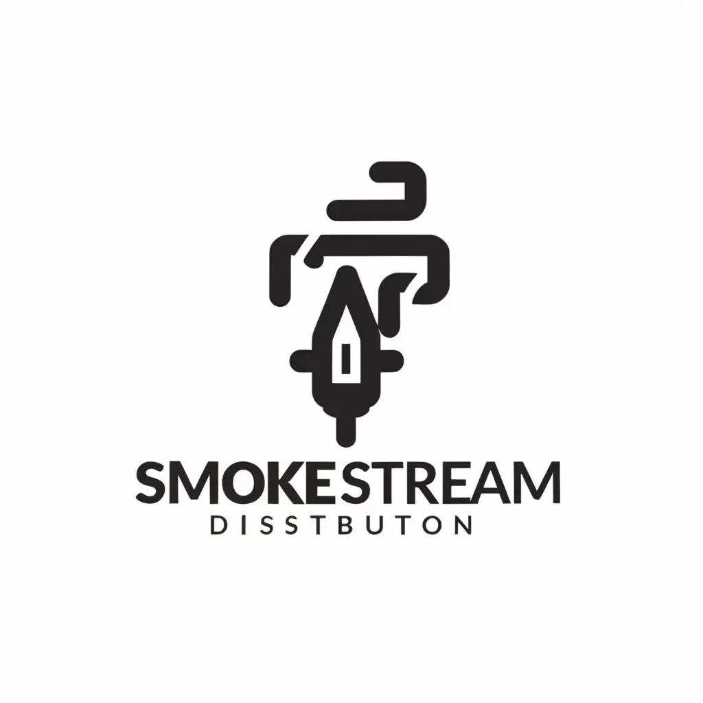 a logo design,with the text "smoke stream distribution", main symbol:vape,Moderate,clear background