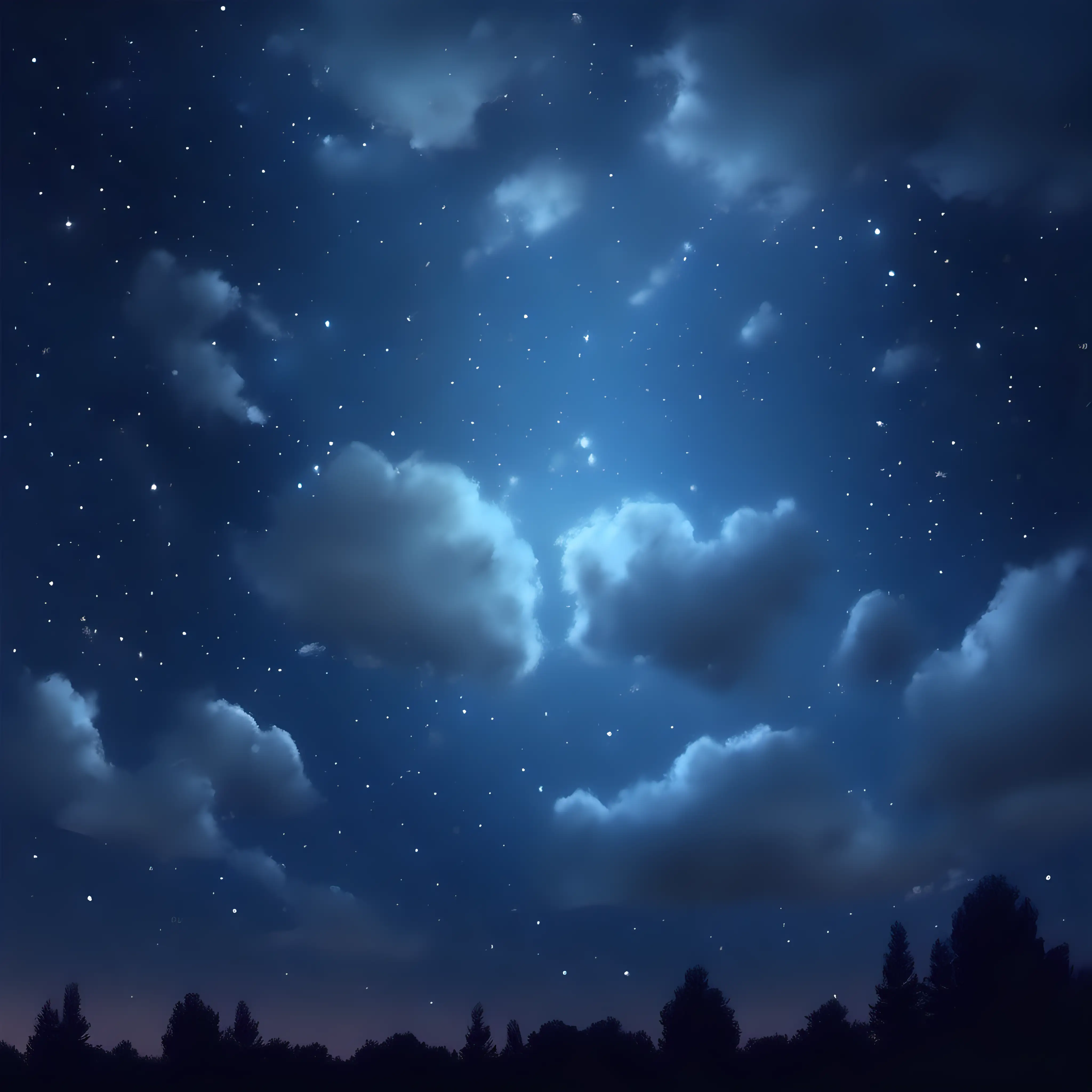 realistic night sky very few clouds like the photo