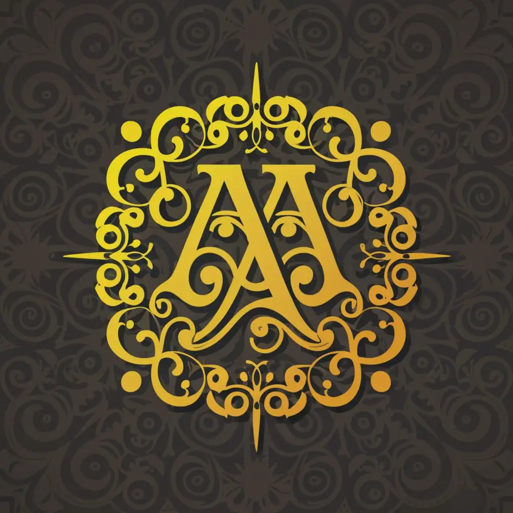 a logo design, with the text "AA", main symbol: ORNATE FONT, complex, clear background