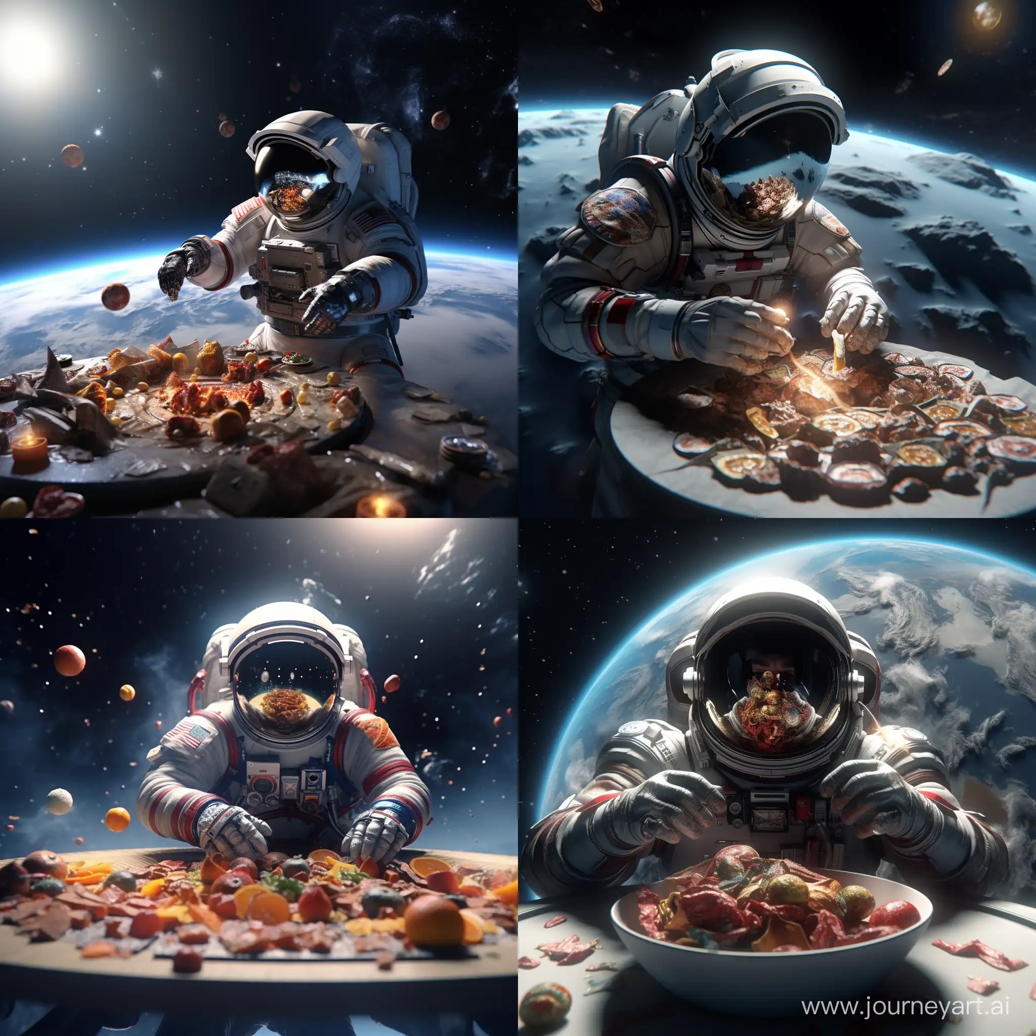 Spacebound-Astronaut-Enjoying-Specially-Crafted-Space-Cuisine