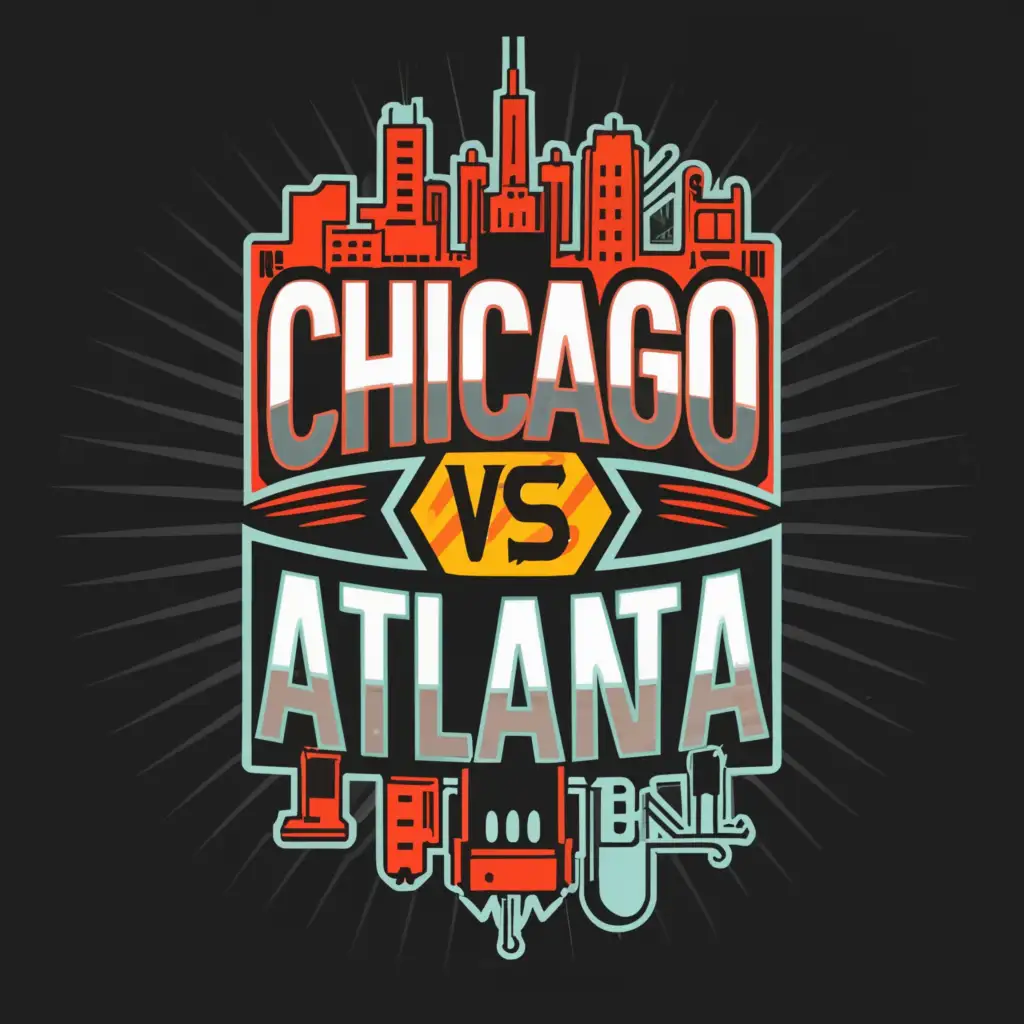 a logo design,with the text "Chicago Vs Atlanta", main symbol:City,complex,be used in Entertainment industry,clear background