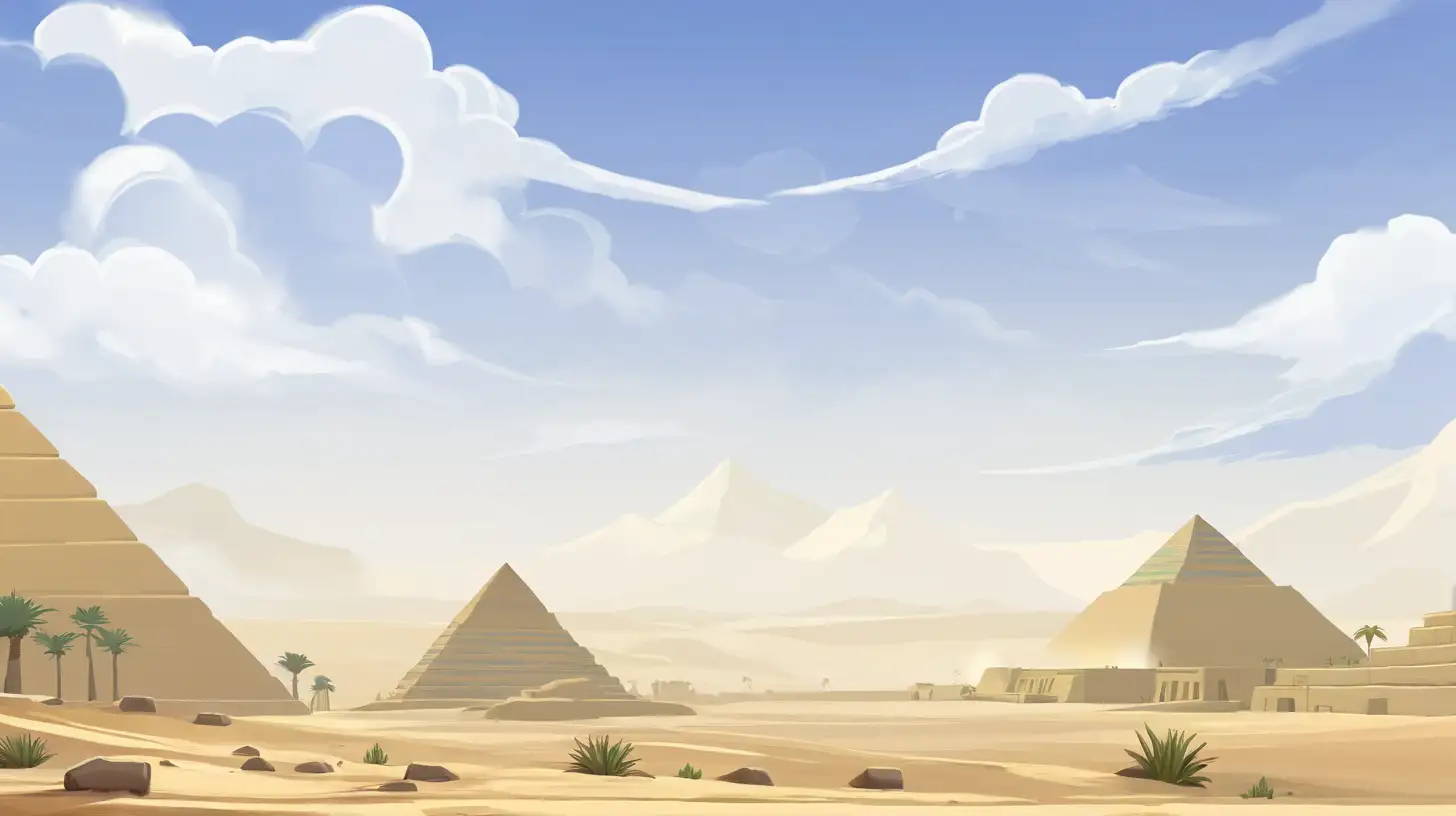 Ancient Egyptian Landscape Concept for Video Game Digital Painting