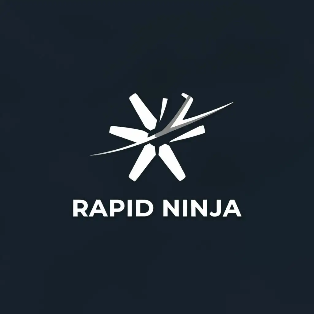 a logo design,with the text "Rapid Ninja", main symbol:shuriken,Minimalistic,be used in Automotive industry,clear background