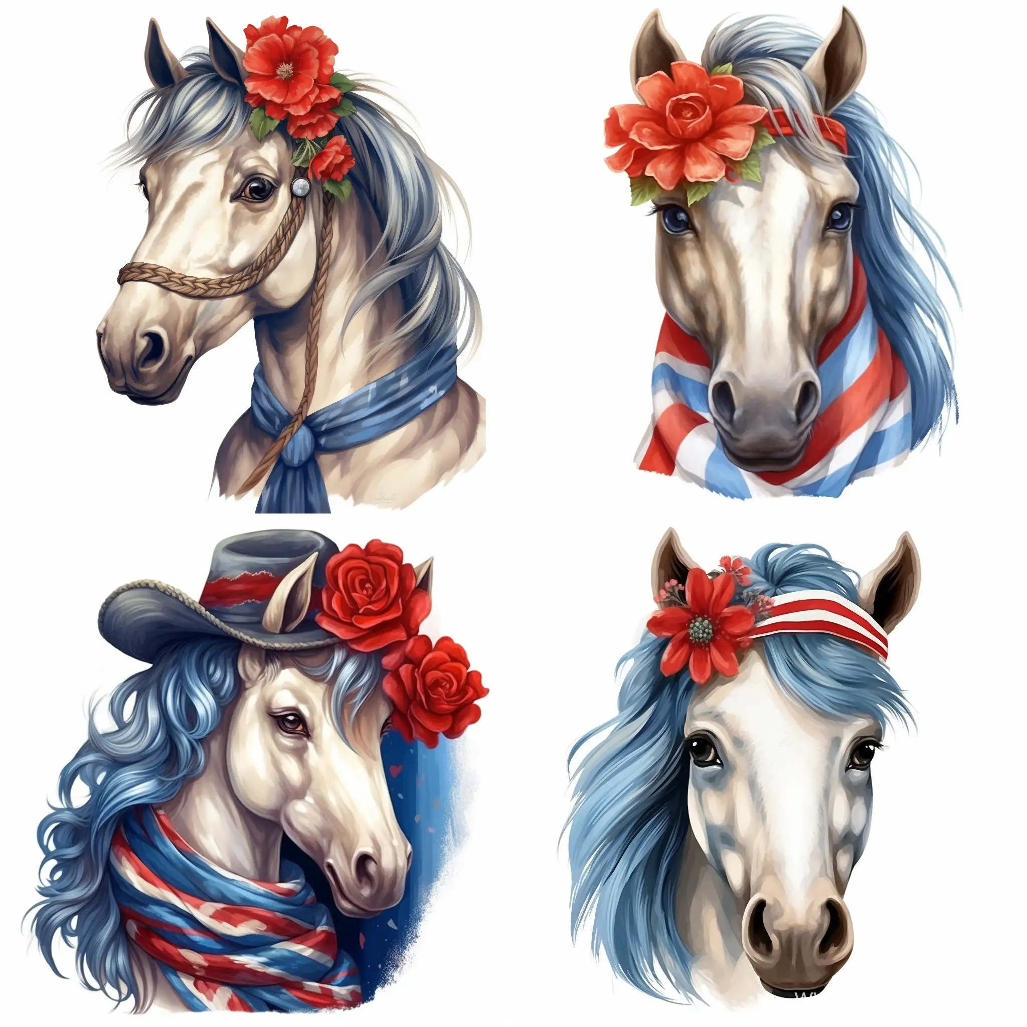 Adorable-BlueManed-Unicorn-Pony-with-Cowboy-Hat-and-Striped-Scarf