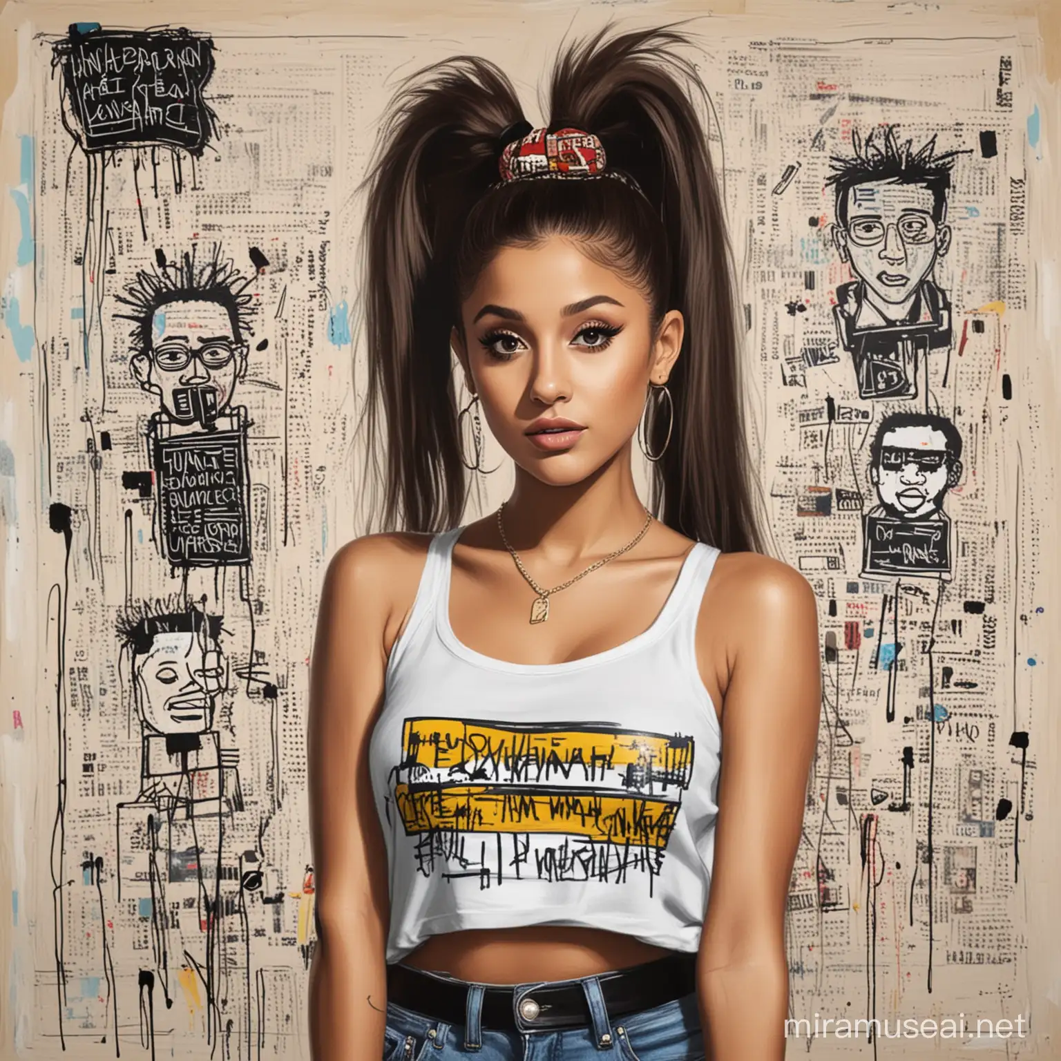 Ariana Grande Portrait Inspired by Basquiats Iconic Style