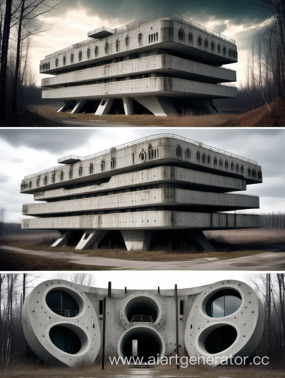 Post-Apocalypse concrete bunker, Post-Apocalypse military Shelter, Tagansky Protected Command Point,  phallic architecture
