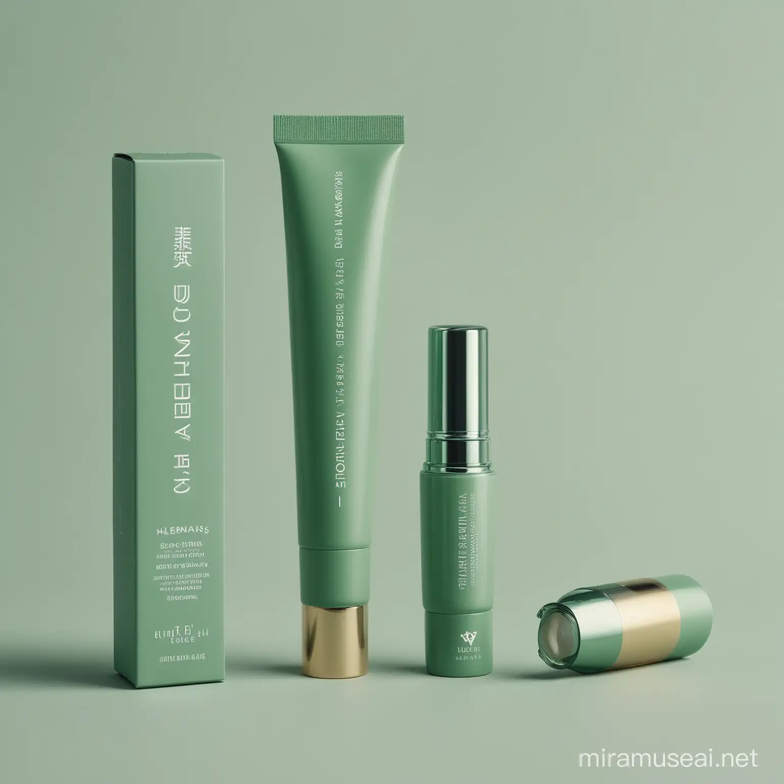 Emerald Green Minimalist Eye Cream with Cooling and Massaging Function