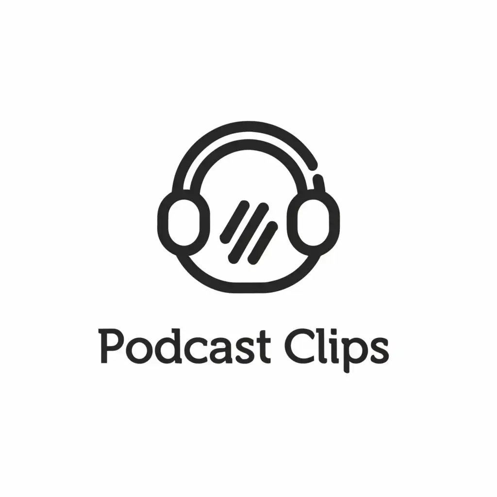 a logo design,with the text "Podcast Clips", main symbol:headphones,Minimalistic,be used in Internet industry,clear background