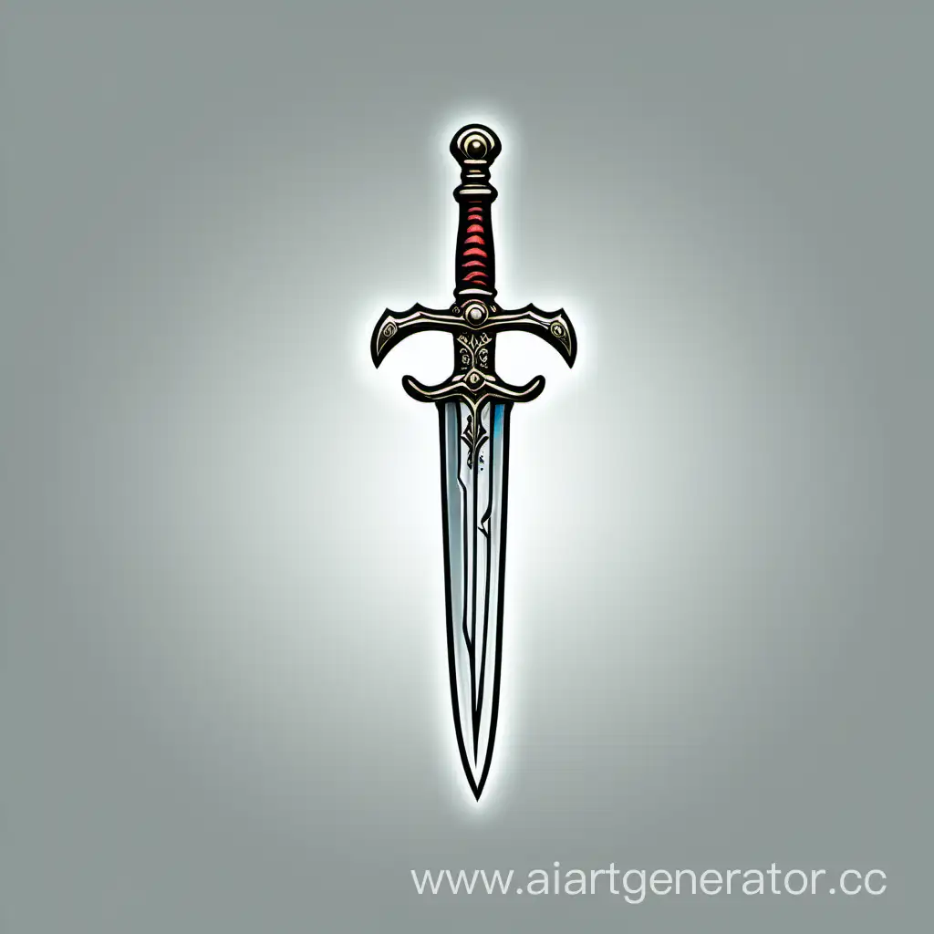 Old style short sword icon, for card game with transparent background