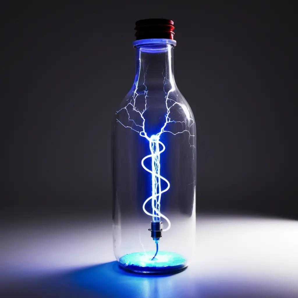 Captivating Electricity Contained in a Bottle Artwork