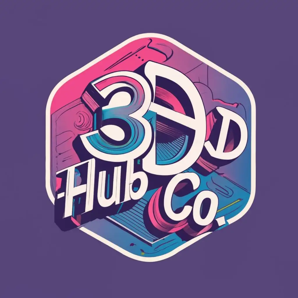 logo, 3d printing, with the text "3D Hub Co", typography, be used in Technology industry