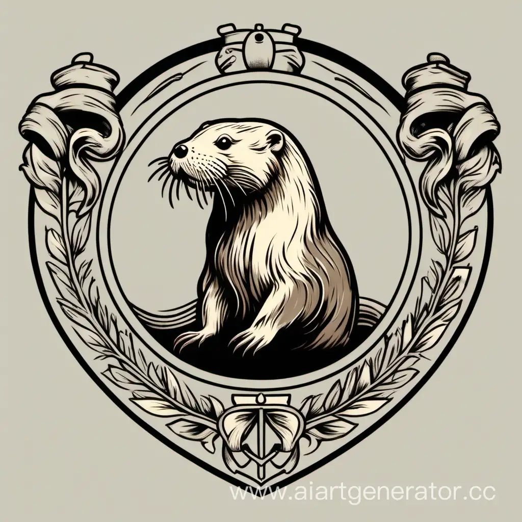 Majestic-Otter-Coat-of-Arms-Illustration