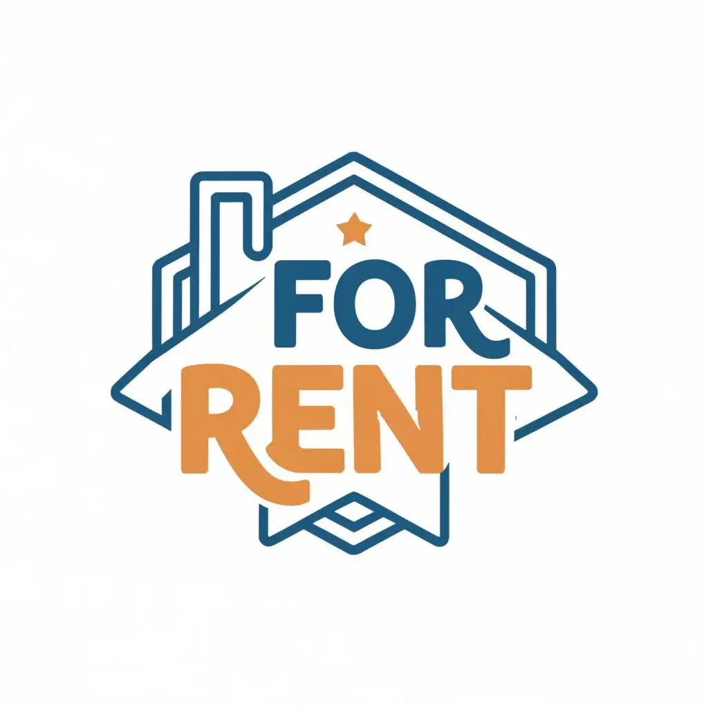 logo, For Rent, with the text "For Rent", typography, be used in Travel industry