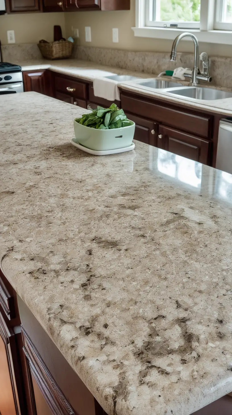 Small plastic bad on granite countertop 