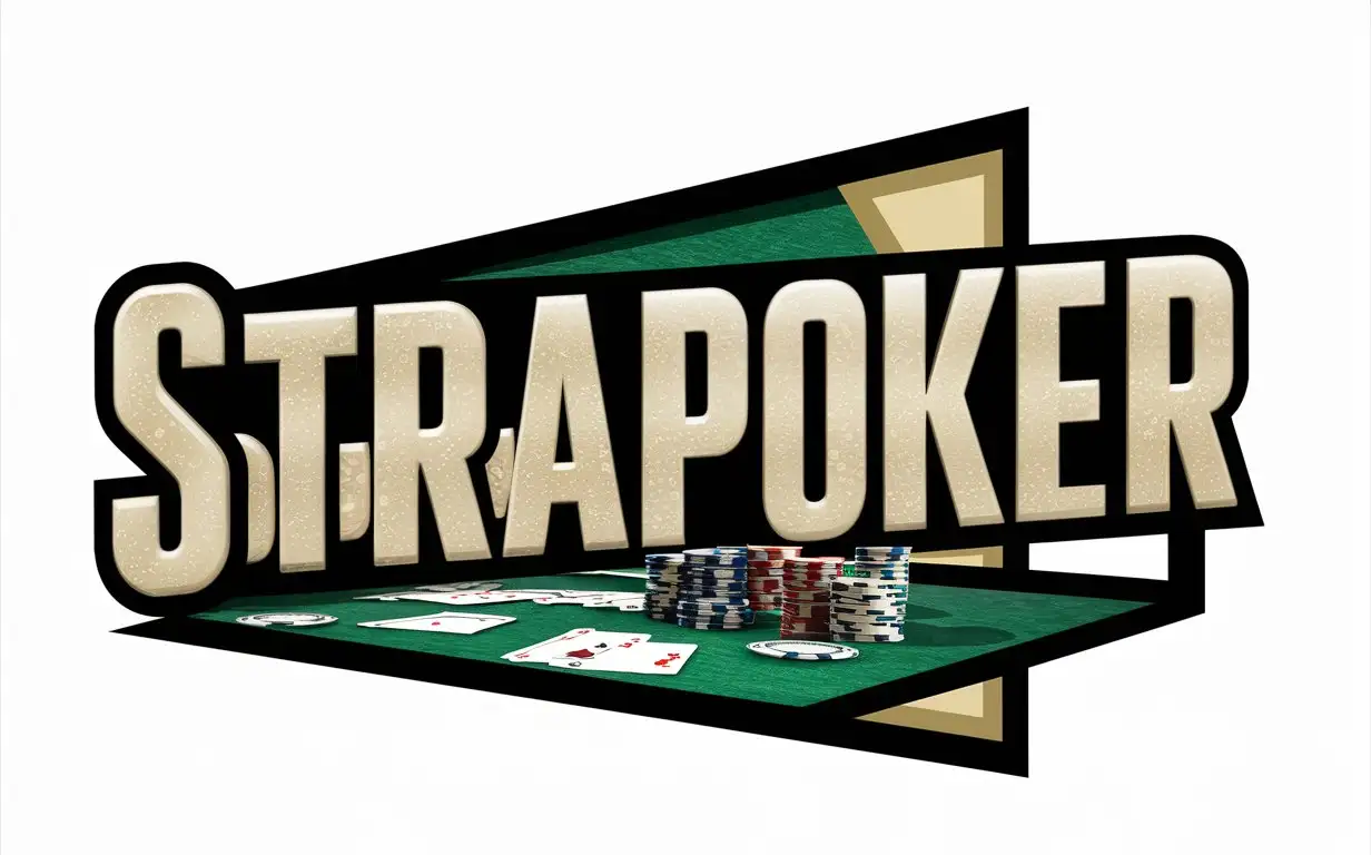 Надпись "STRAPOKER" на тематику покера