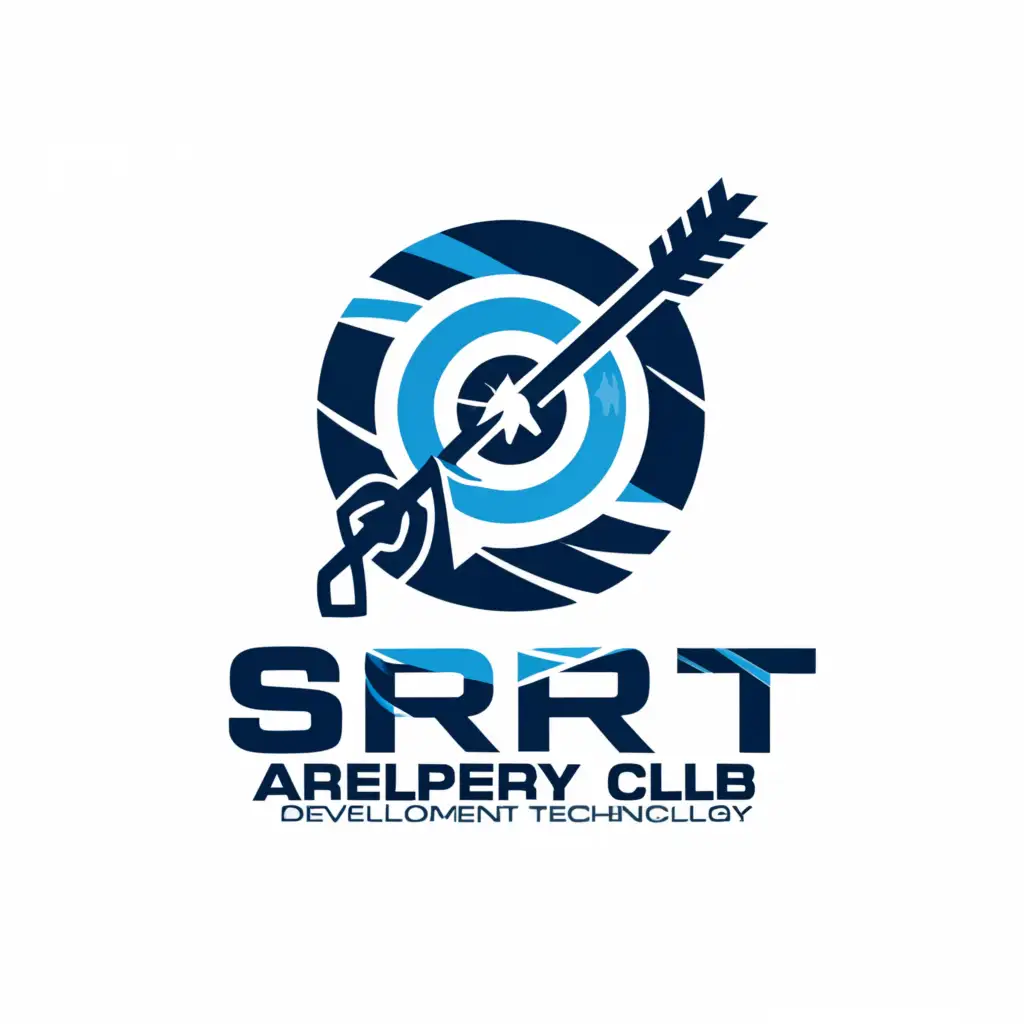 a logo design,with the text "SRT Archery Club - Arrow, Development, Technology", main symbol:Arrow, SRT,Moderate,be used in Sports Fitness industry,clear background