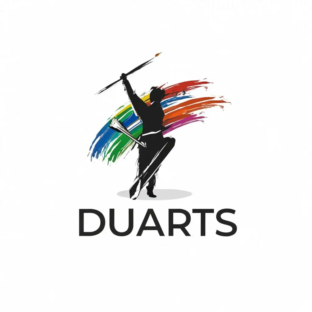 a logo design,with the text "DuArts", main symbol:silhouette image, Brushpaint