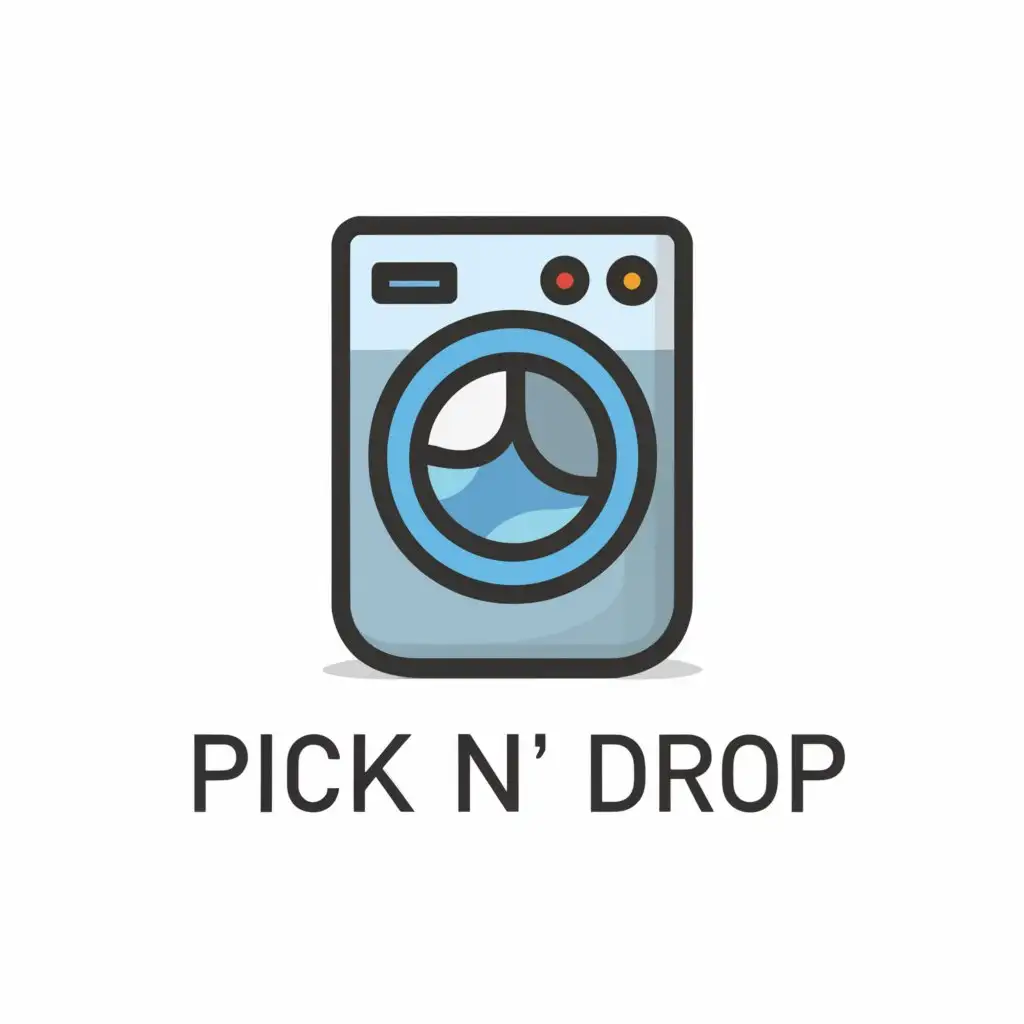 LOGO-Design-For-Pick-N-Drop-Vibrant-Washing-Machine-Icon-on-Clean-Background