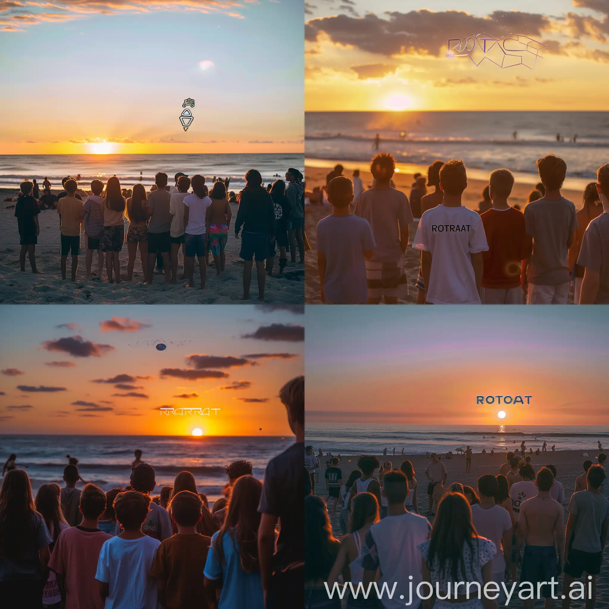 Rotaract-Youth-Enthusiastically-Embracing-Sunset-at-the-Beach