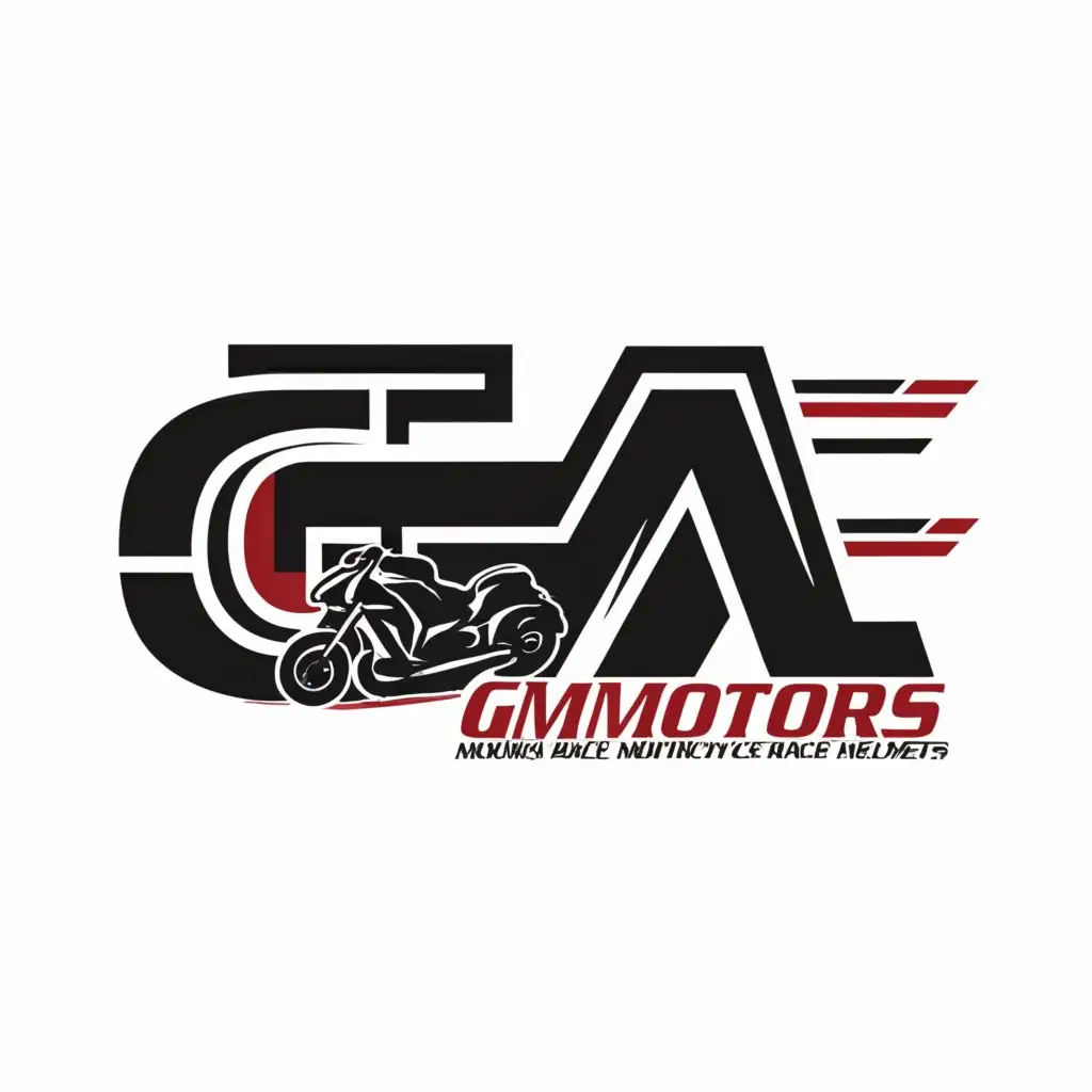 LOGO-Design-For-GMMotor-Sleek-Design-with-Motorcycle-and-Race-Helmet-Motif