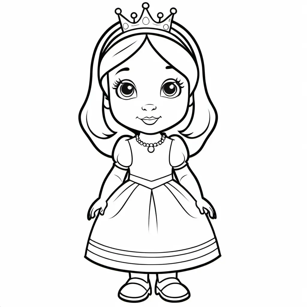 Toddler Princess Coloring Page with Basset Hound