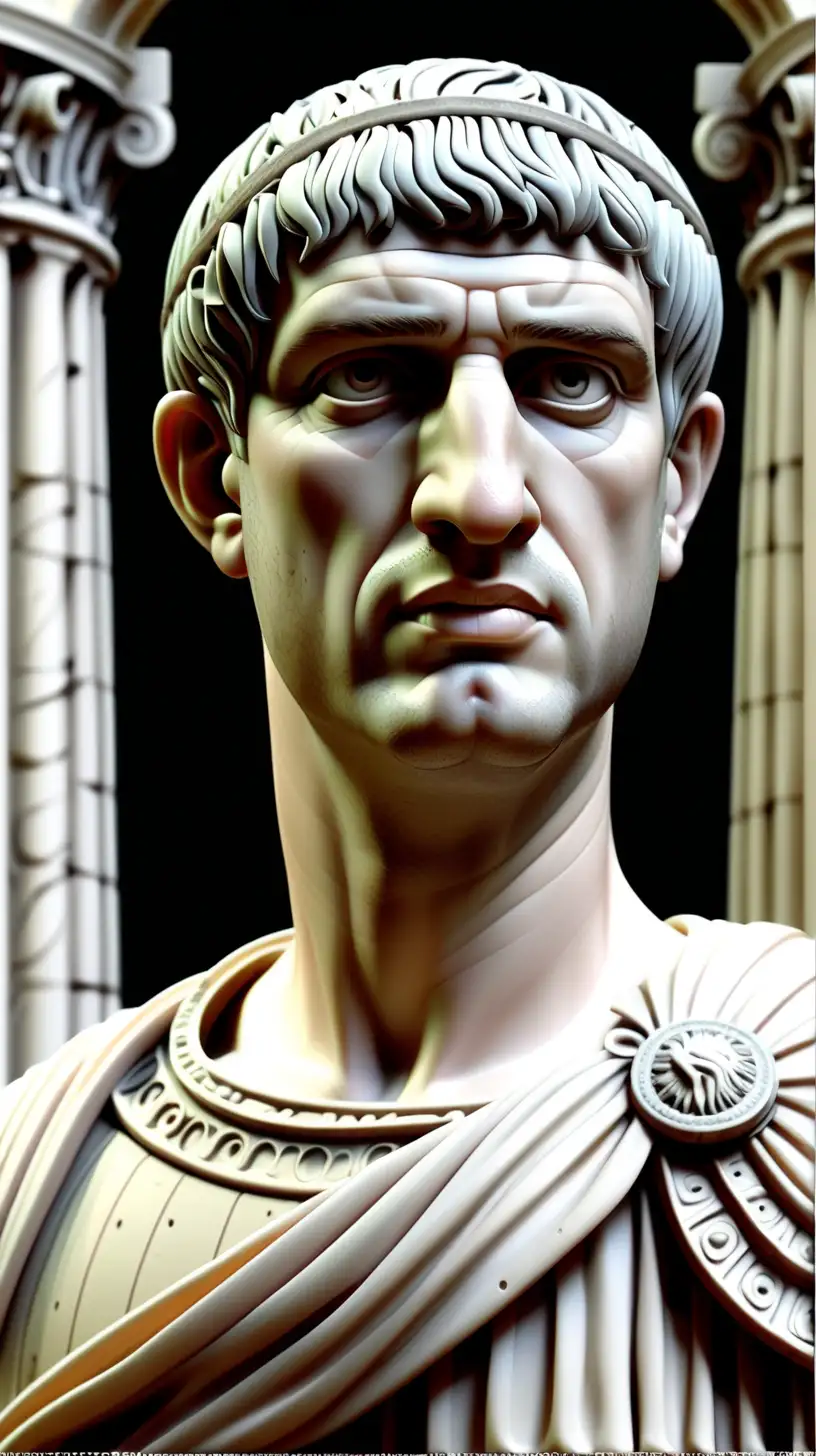 Ancient Roman Emperor Trajan on Horseback